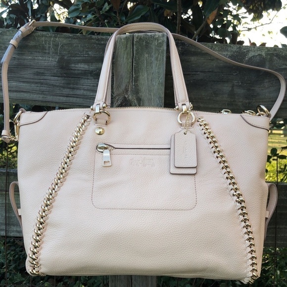 34339 Coach Apricot Peach Whiplash Prairie Bag NWT - Picture 8 of 8